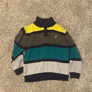 Nautica Men's Zip-Up Sweater - Yellow, Teal, Gray